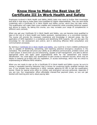know how to make the best use of certificate