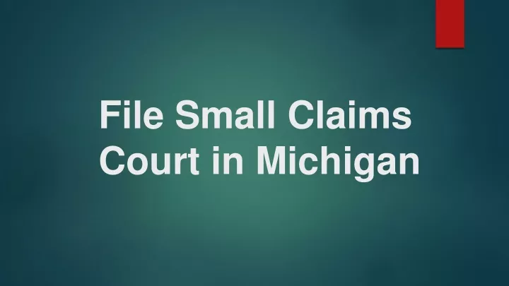 file small claims court in michigan