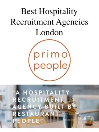 Best Hospitality Recruitment Agencies London