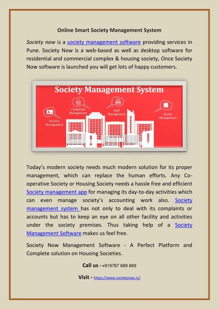 online smart society management system