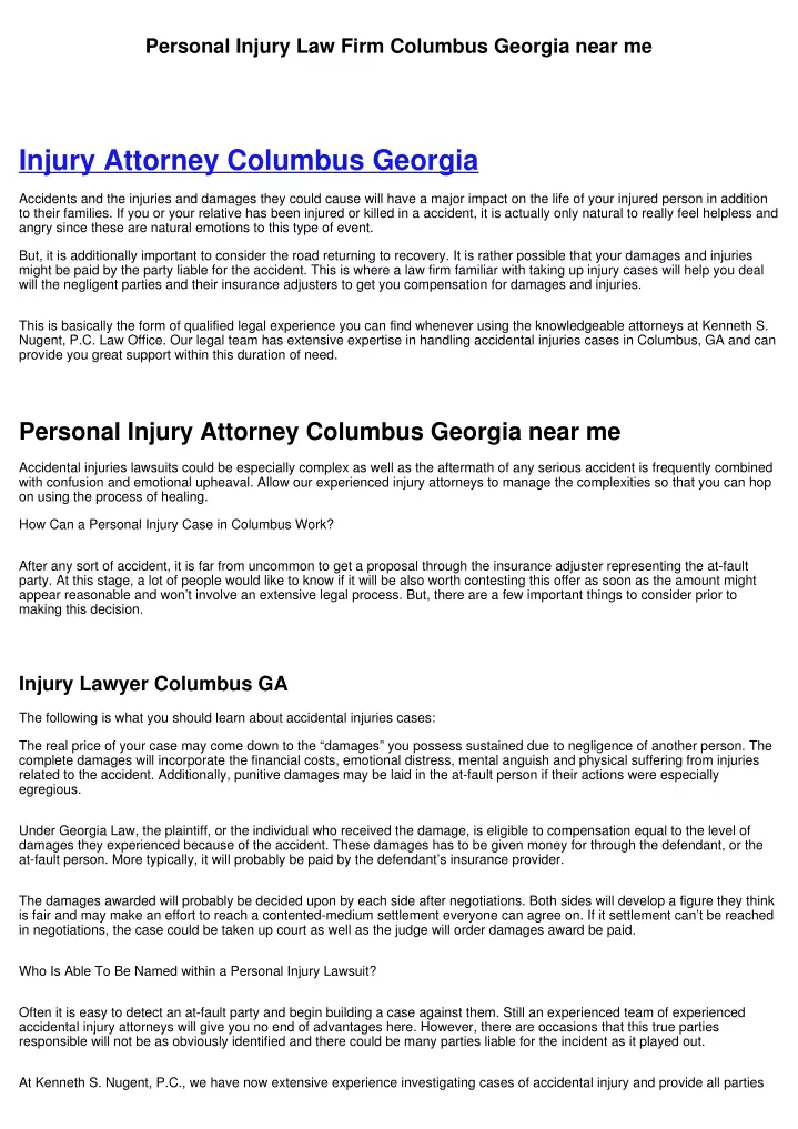 personal injury law firm columbus georgia near me