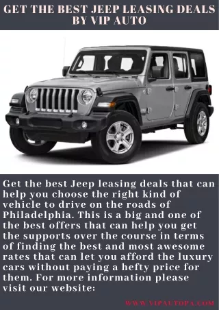 Get The Best Jeep Leasing Deals By VIP Auto