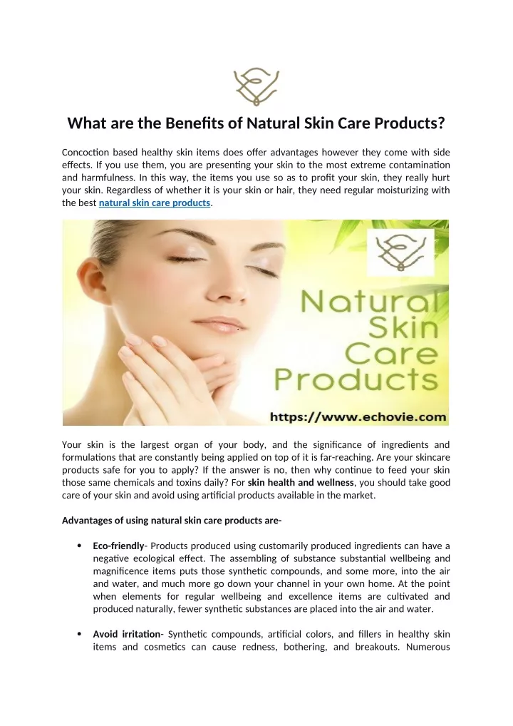 what are the benefits of natural skin care