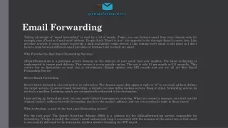 email forwarding
