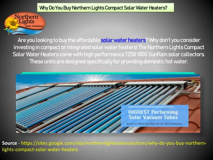 why do you buy northern lights compact solar
