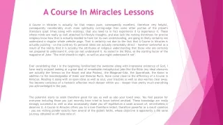 a course in miracles lessons