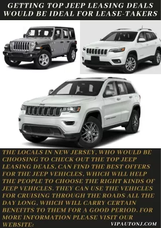 Getting Top Jeep Leasing Deals would be Ideal for Lease-takers
