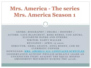 Mrs. America - The series Mrs. America Season 1