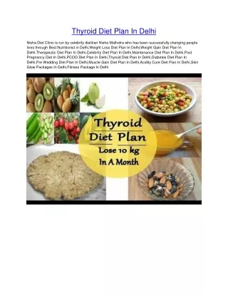 Thyroid Diet Plan In Delhi