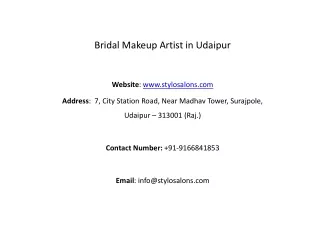 Bridal Makeup Artist in Udaipur