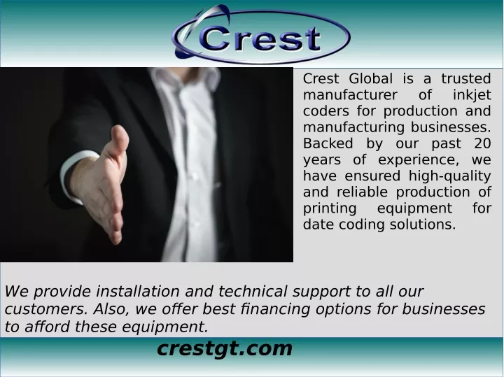 crest global is a trusted manufacturer coders