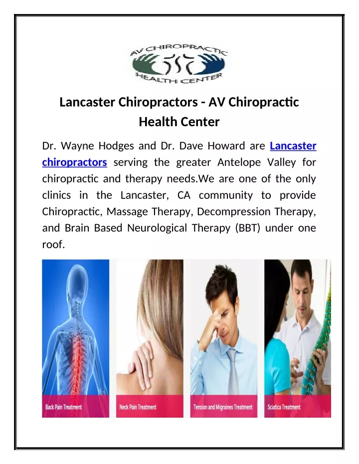 lancaster chiropractors av chiropractic health