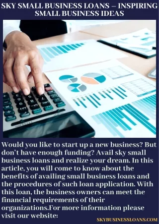 Sky Small Business Loans – Inspiring Small Business Ideas