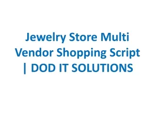 Jewelry Store Multi Vendor Shopping Script