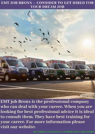 EMT Job Bronx – Consider To Get Hired For Your Dream Job