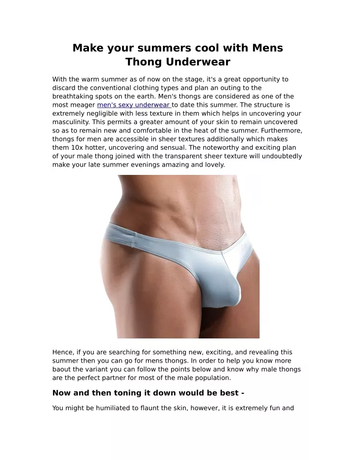 make your summers cool with mens thong underwear