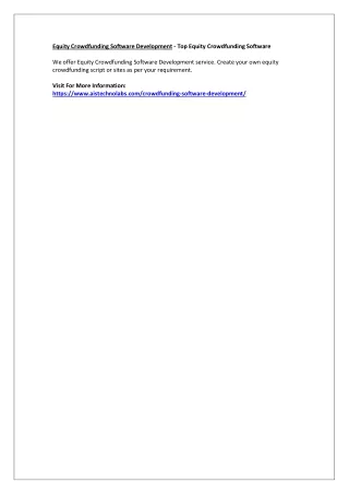 equity crowdfunding software development