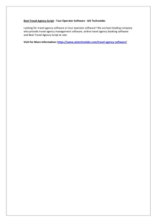 best travel agency script tour operator software