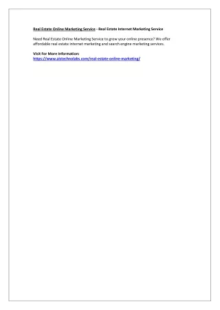real estate online marketing service real estate