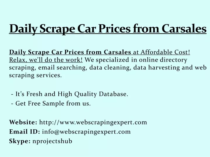 daily scrape car prices from carsales