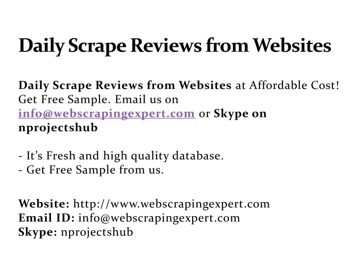 daily scrape reviews from websites