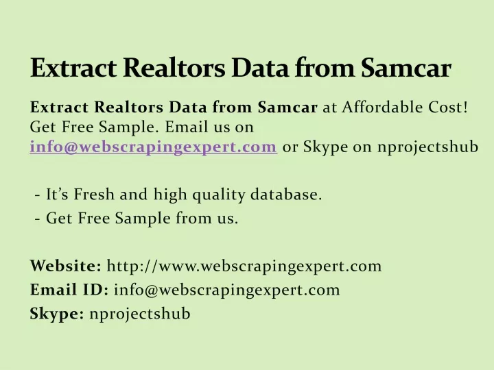 extract realtors data from samcar