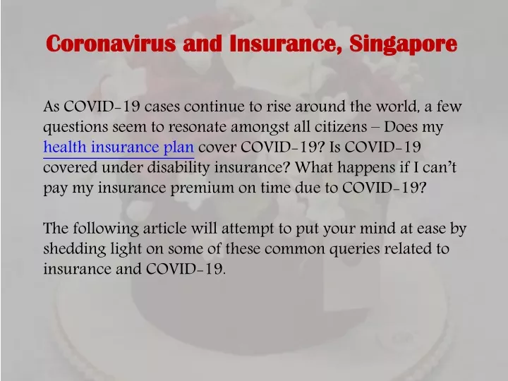coronavirus and insurance singapore