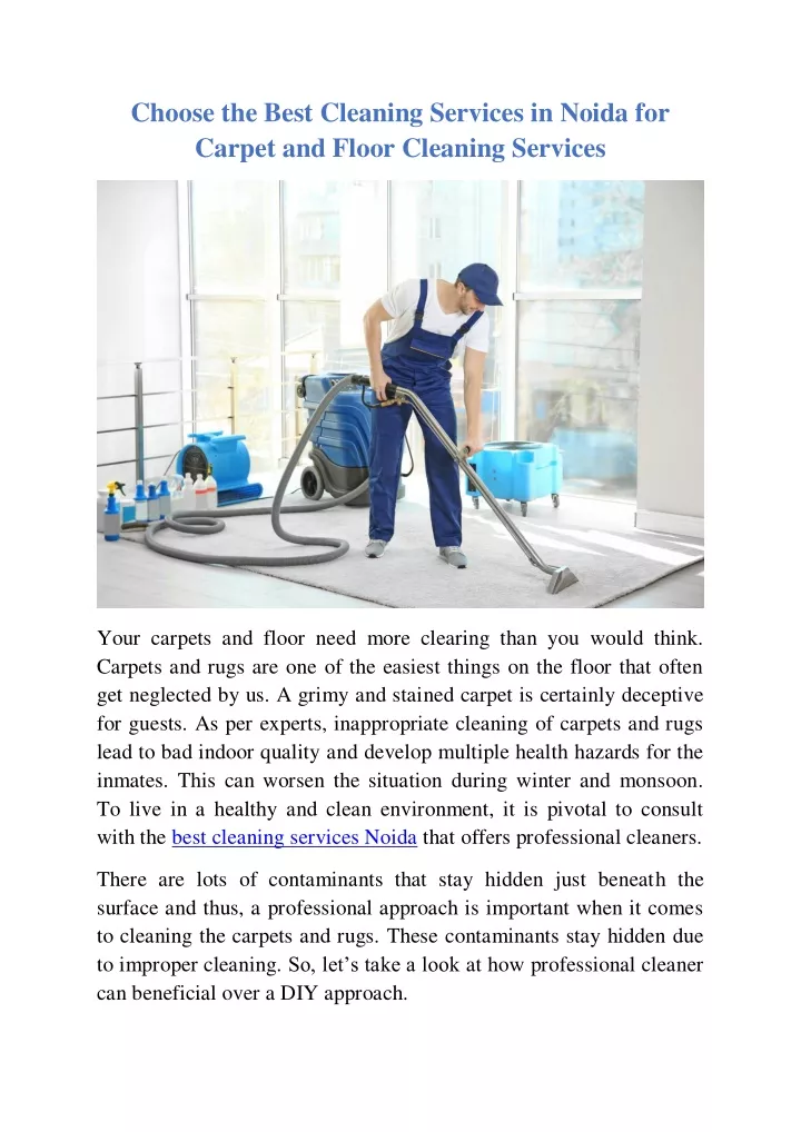 choose the best cleaning services in noida