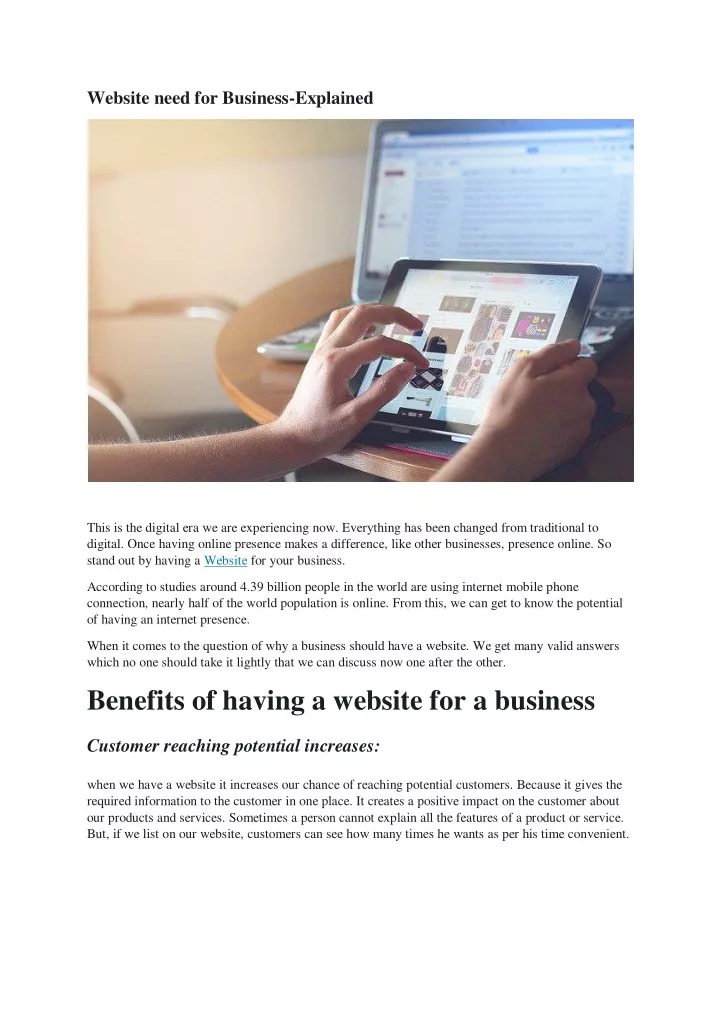 website need for business explained