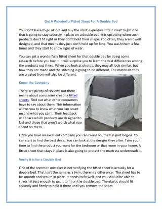 get a wonderful fitted sheet for a double bed