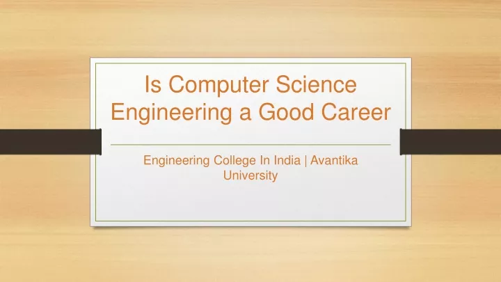 is computer science engineering a good career