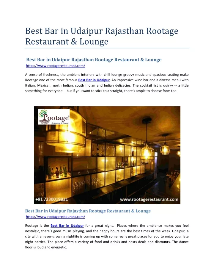 best bar in udaipur rajasthan rootage restaurant