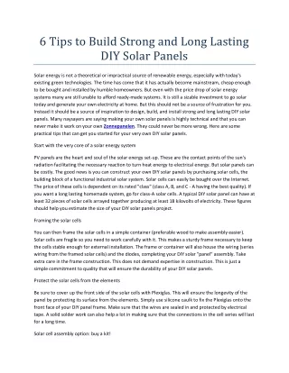 6 tips to build strong and long lasting diy solar
