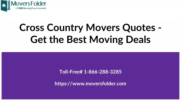 cross country movers quotes get the best moving deals