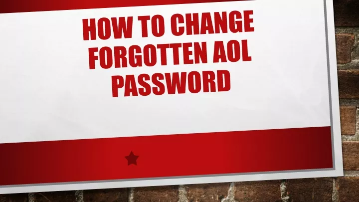 how to change forgotten aol password