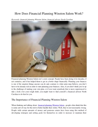how does financial planning winston salem work