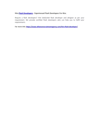 hire flash developers experienced flash