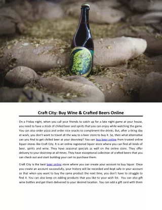 Craft City: Buy Wine & Crafted Beers Online