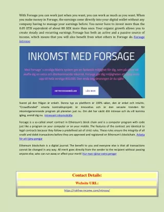 with forsage you can work just when you want