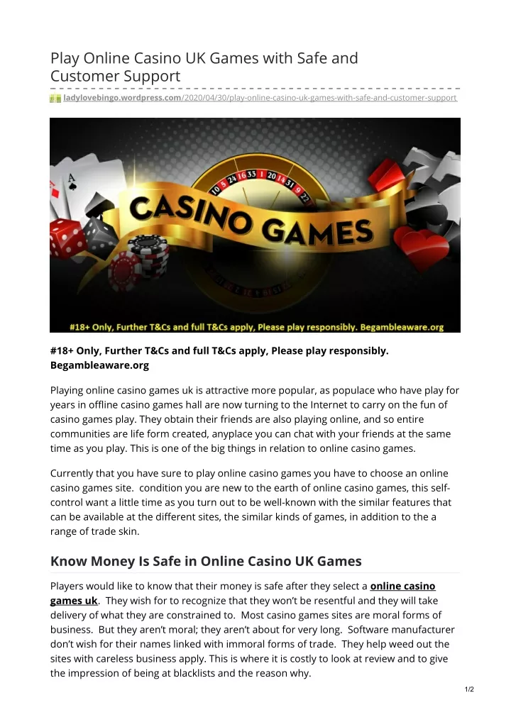 play online casino uk games with safe