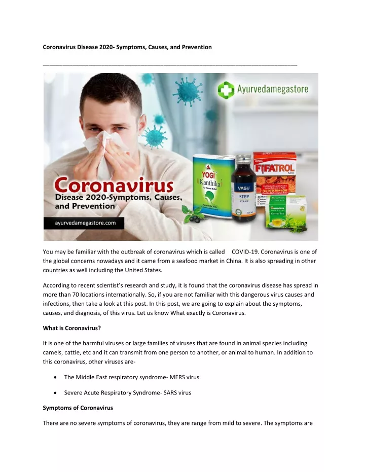 coronavirus disease 2020 symptoms causes