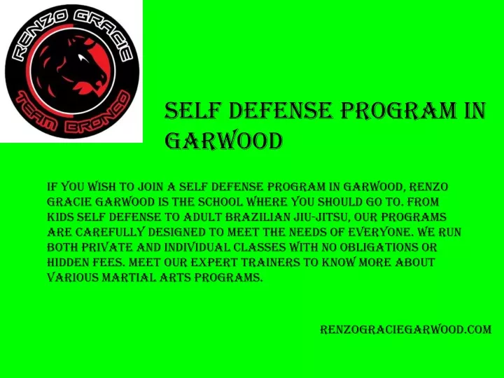 self defense program in garwood