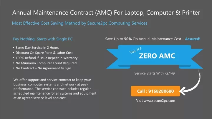 annual maintenance contract amc for laptop