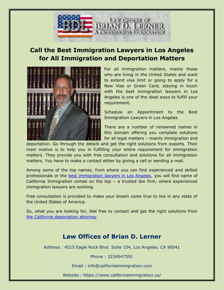 call the best immigration lawyers in los angeles