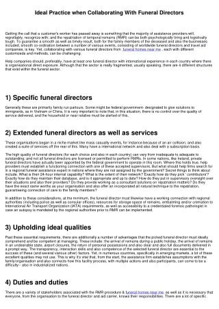 ideal practice when collaborating with funeral