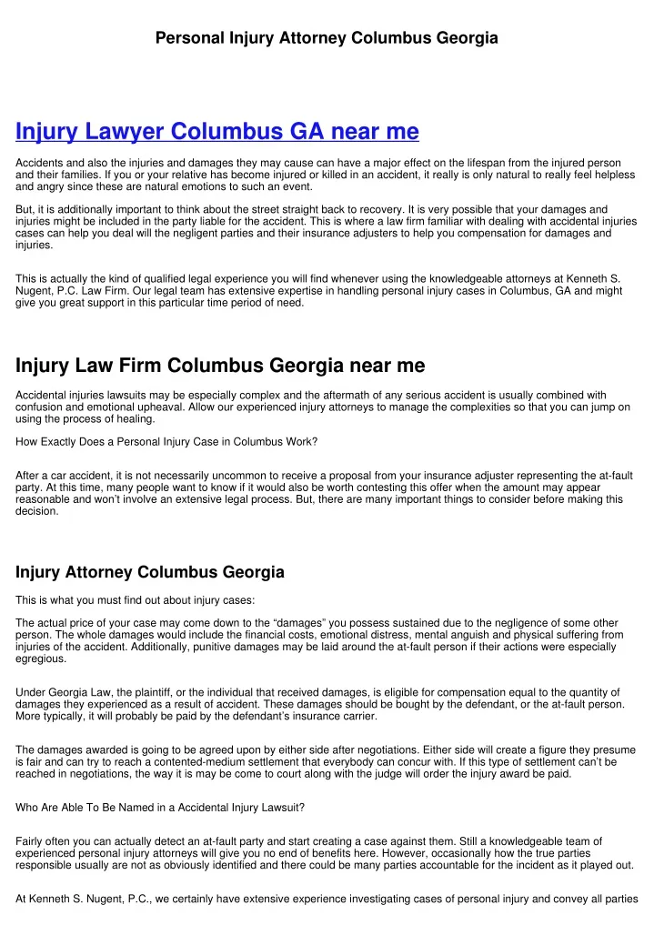 personal injury attorney columbus georgia