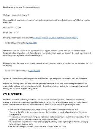 electricians and electrical contractors in london