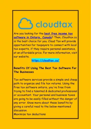 Visit Online Tax Return Canada | CloudTax