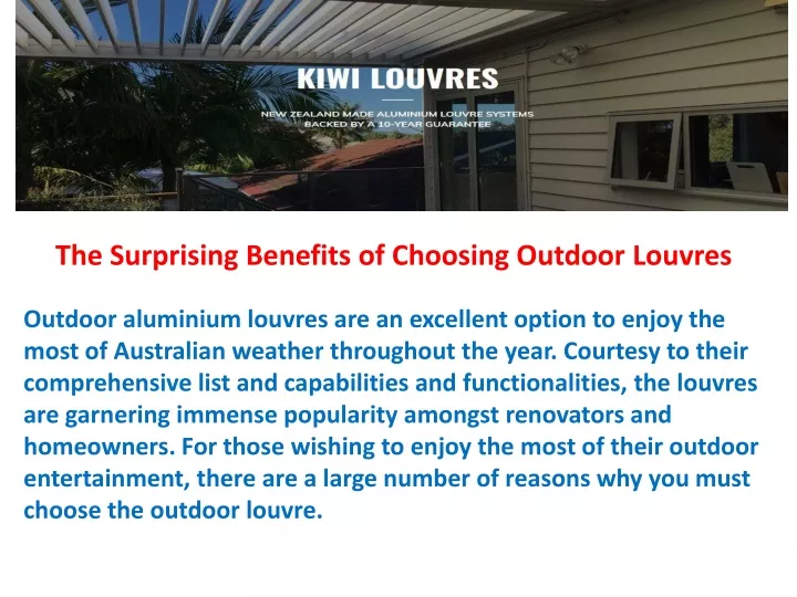 the surprising benefits of choosing outdoor louvres