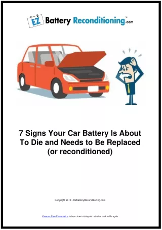 7 Signs Your Car Battery is About to Die and Needs to Be Replaced